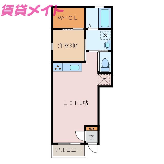 ブランシュ富田(1LDK/1階)の間取り写真