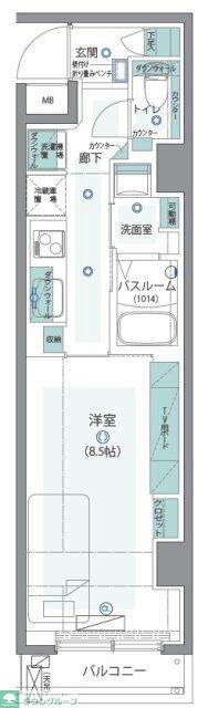 ステージファースト代々木(1K/6階)の間取り写真