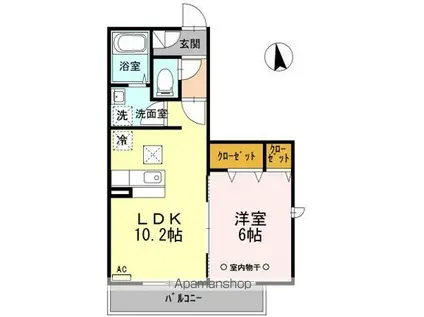 シュテルンビルト-A-B(1LDK/1階)の間取り写真