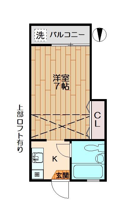 パサニア938(1K/2階)の間取り写真