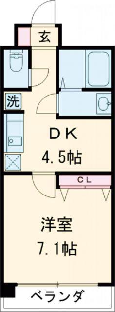 グランステージ春日(1DK/5階)の間取り写真
