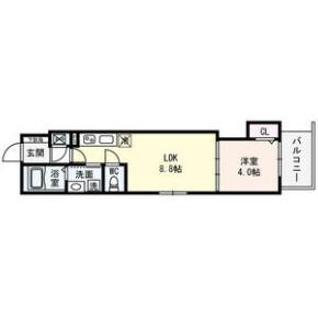 LEPUS御厨A(1LDK/1階)の間取り写真