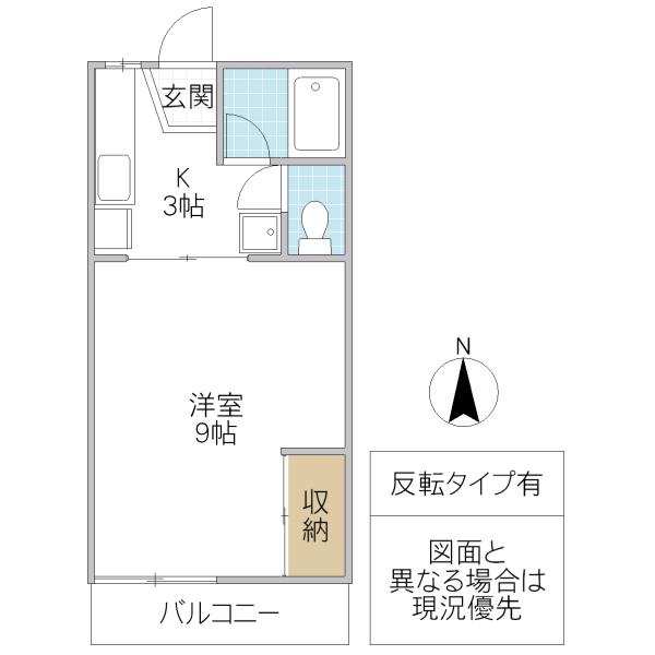 ザ・ドリームI棟(1K/1階)の間取り写真