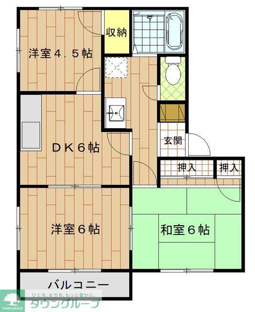 CASTLE21(3DK/2階)の間取り写真