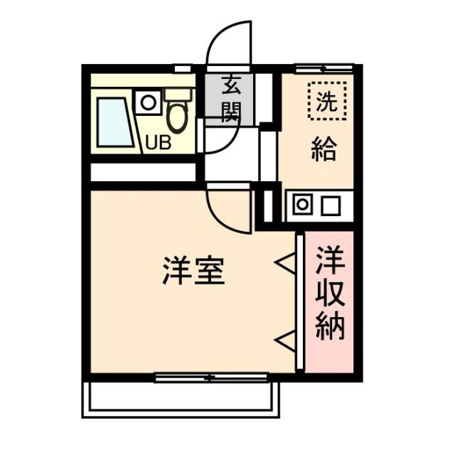 シティハイム BANコート(1K/2階)の間取り写真
