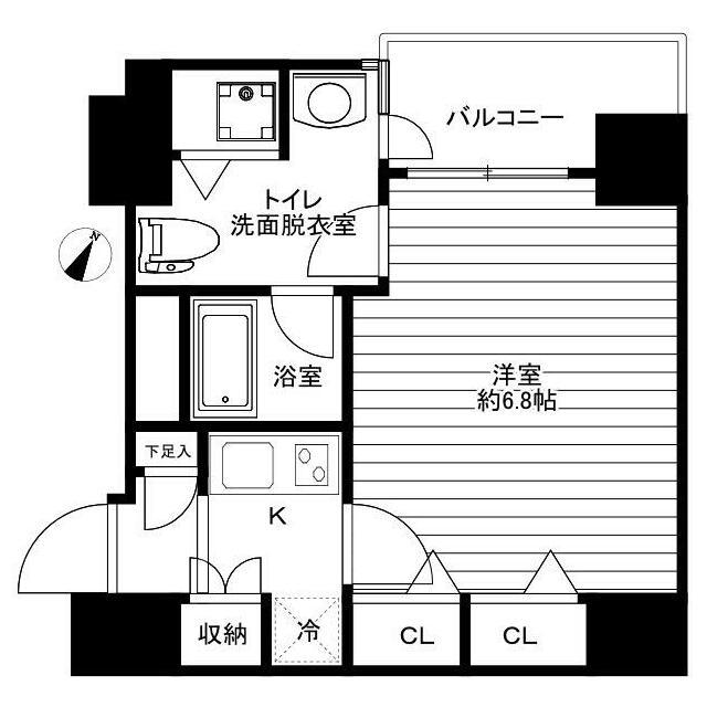 パレステュディオ日本橋東壱番館(1K/8階)の間取り写真