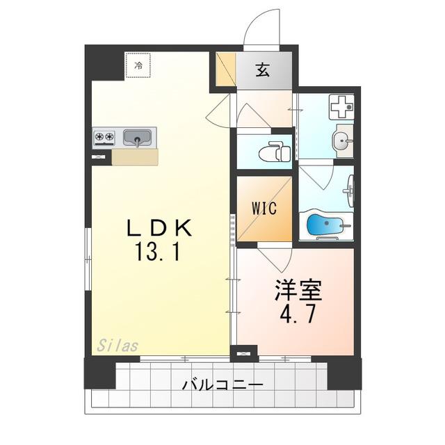 ベラジオ レガシー 京都河原町II(1LDK/4階)の間取り写真