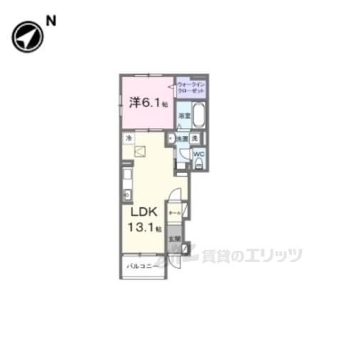 GREENAWAYⅡ(1LDK/1階)の間取り写真