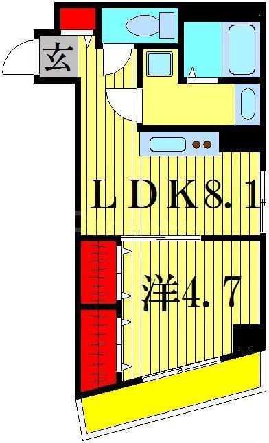 ヴィラ・フィオーレ(1LDK/4階)の間取り写真