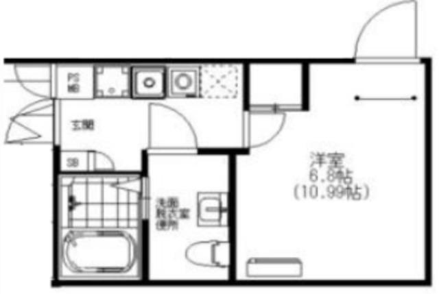 FORTWARABI(1K/3階)の間取り写真