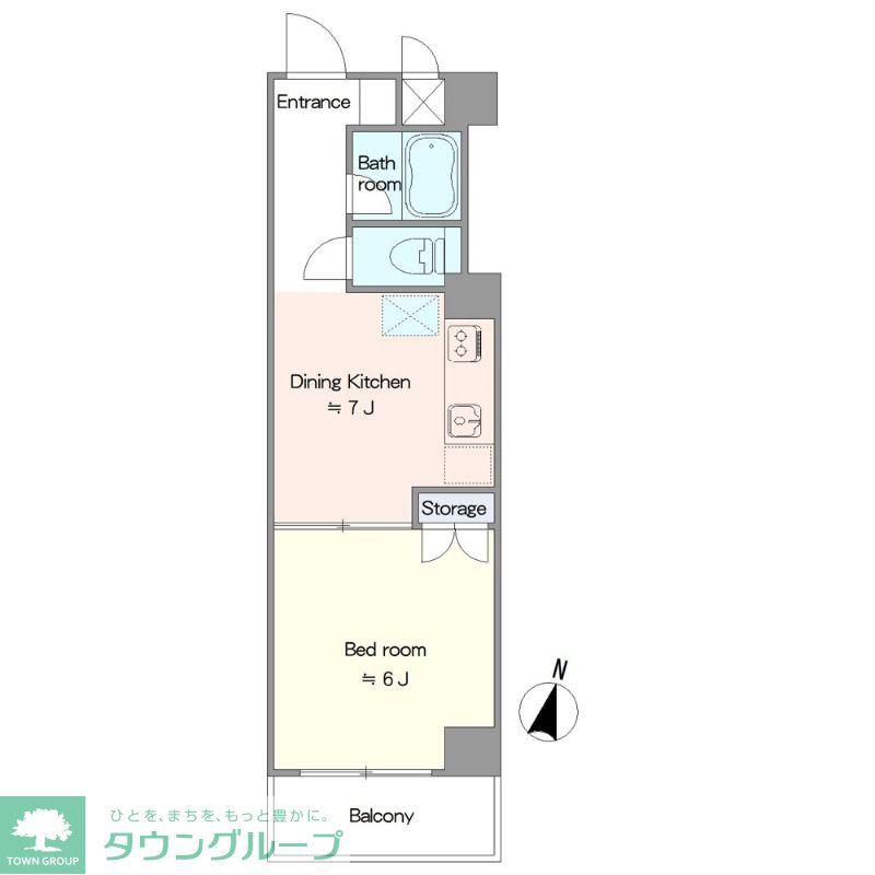 ラレーブ蕨中央(1DK/2階)の間取り写真