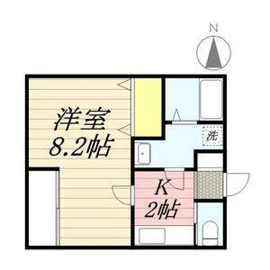 リブレア久留米大学駅前(1K/2階)の間取り写真