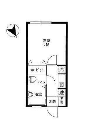 田園調布リーウェイ(1K/2階)の間取り写真