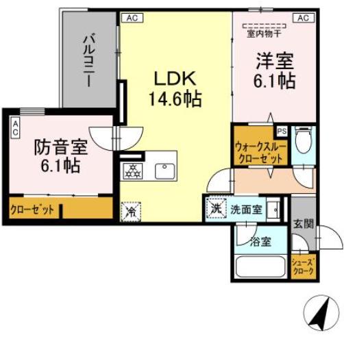 ＪＲ南武線 武蔵新城駅 徒歩18分 3階建 新築(2LDK/2階)の間取り写真