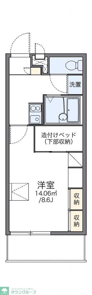 レオパレス駒場(1K/2階)の間取り写真