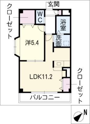 ウィステリア(1LDK/1階)の間取り写真