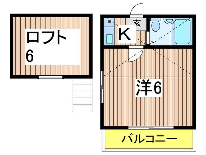 ジュネパレス稲毛第4(1K/1階)の間取り写真