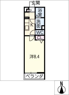 リブリ・ナゴヤドーム前(1K/2階)の間取り写真