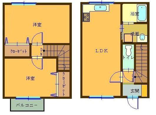 プレジール(2LDK/1階)の間取り写真