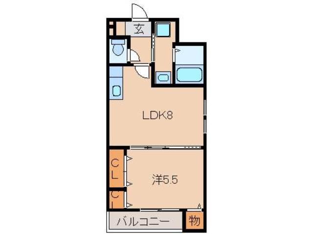 フジパレス黒田III番館(1LDK/2階)の間取り写真