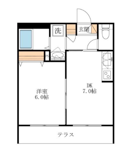 BLOOM GARDEN(1DK/1階)の間取り写真