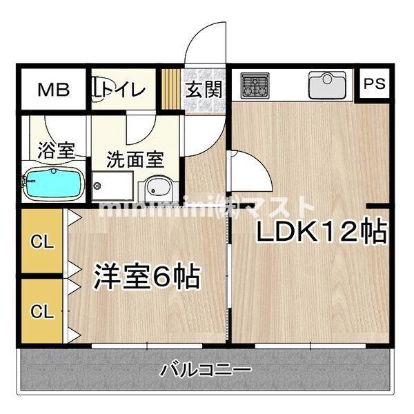 大正メゾン(1LDK/3階)の間取り写真