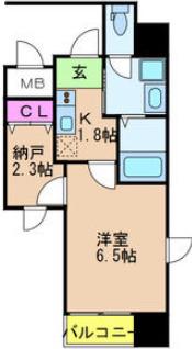 ONLYONE天六(1SK/1階)の間取り写真