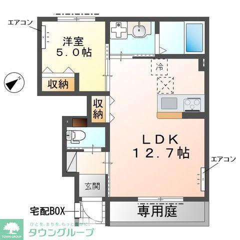 ソラーナ(1LDK/1階)の間取り写真