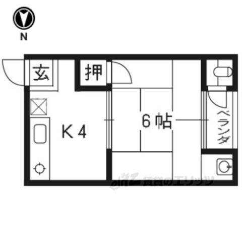 調子荘(1K/2階)の間取り写真