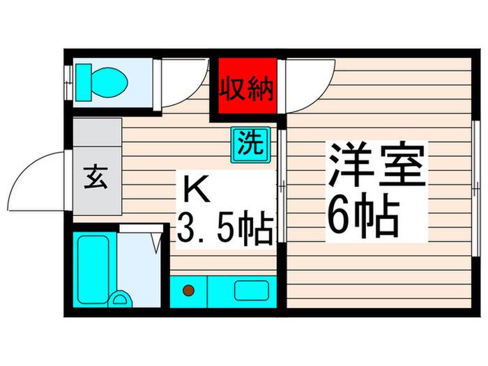ハイツビレッジ(1K/1階)の間取り写真