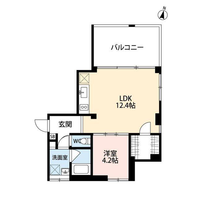 SOLUM世田谷砧(1LDK/3階)の間取り写真