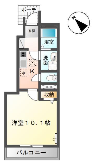 クレオール(1K/1階)の間取り写真