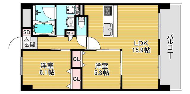 LUFELI(2LDK/3階)の間取り写真