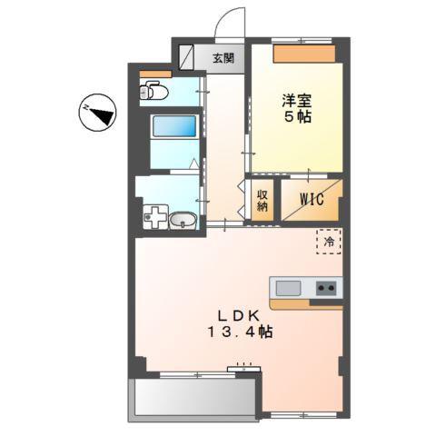 LAFORET MONTE(1LDK/2階)の間取り写真