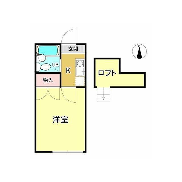 プランドールナルダ(1K/1階)の間取り写真