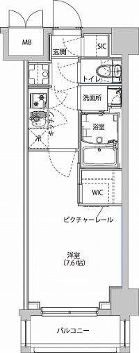ハーモニーレジデンス東京イーストサイド(1K/4階)の間取り写真