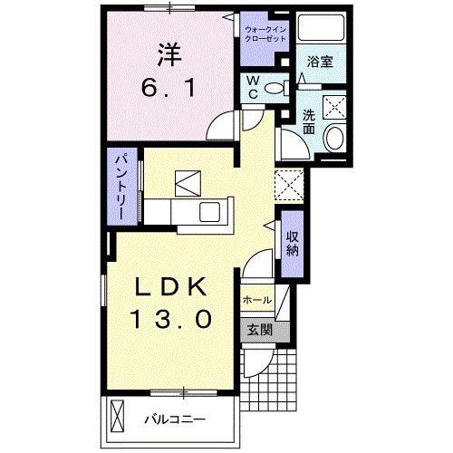 ＪＲ東海道本線 磐田駅 バス乗車時間：10分 最寄りバス停で下車 徒歩4分 2階建 築13年(1LDK/1階)の間取り写真