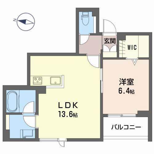 リ・カーサ(1LDK/4階)の間取り写真