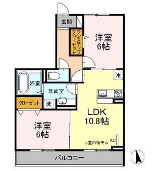 LEMONS蓮正寺(2LDK/2階)の間取り写真