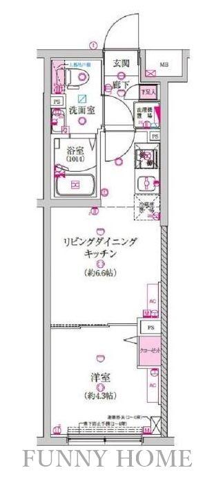 ラフィスタ豪徳寺(1DK/2階)の間取り写真
