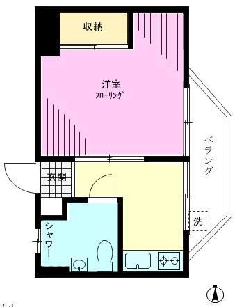 長島ビル(1K/4階)の間取り写真