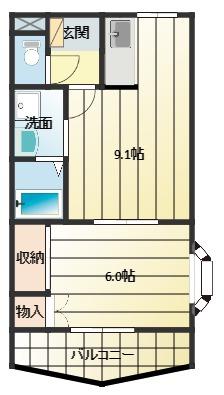プリベール(1LDK/2階)の間取り写真