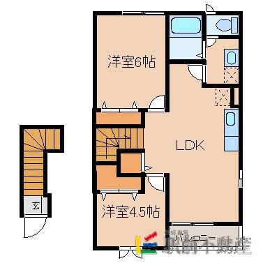 エテルノビルゴB(2LDK/2階)の間取り写真