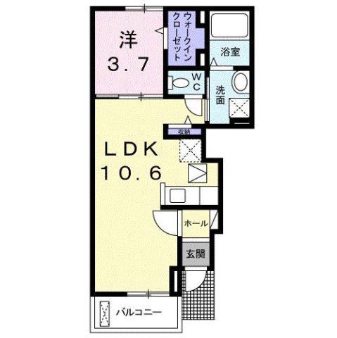 ベル・ブリーズSVI(1LDK/1階)の間取り写真