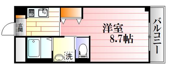 リバレイン東原(1K/3階)の間取り写真