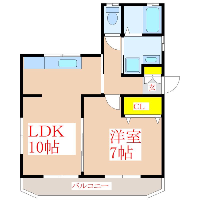 ユーリンヒルズ 11(1LDK/1階)の間取り写真
