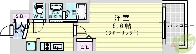 エステムコート新大阪14アイシー(1K/7階)の間取り写真