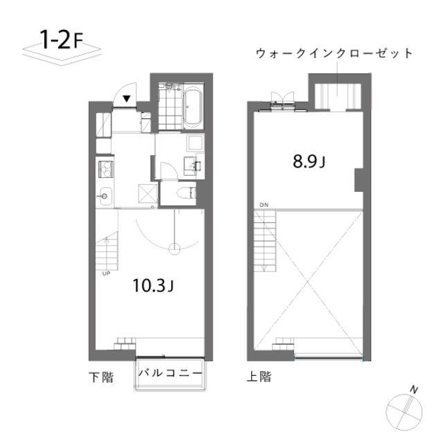 KOMORE-BLDG(1LDK/1階)の間取り写真