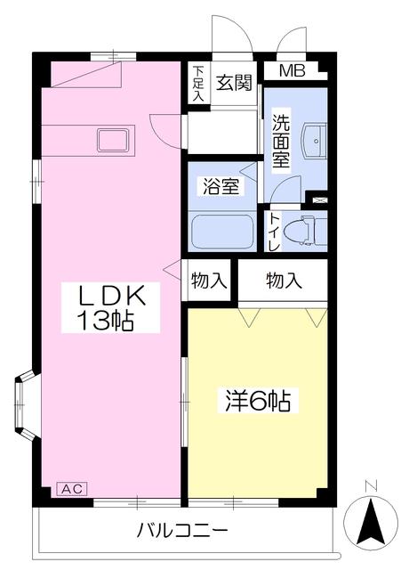すとりーむ城東(1LDK/2階)の間取り写真