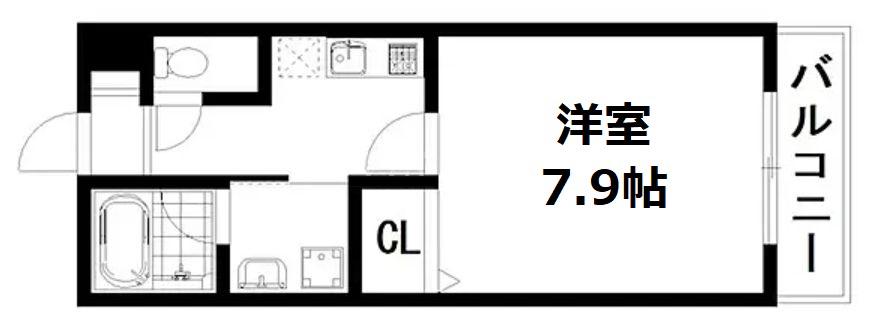 グラカン京都駅前 悠(1K/5階)の間取り写真
